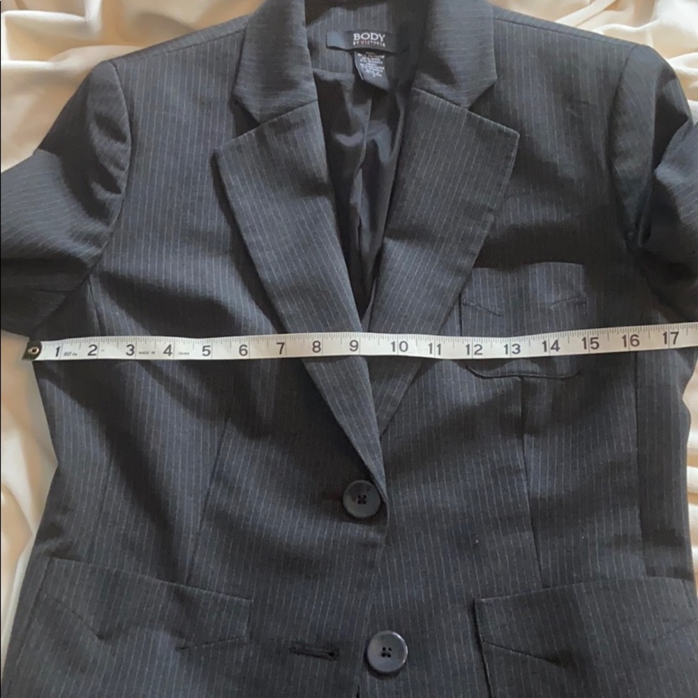 Charcoal pinstripe blazer  pants suit wool blend - Picture 7 of 12